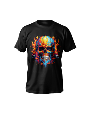 Camiseta Flaming Skull - Unissex